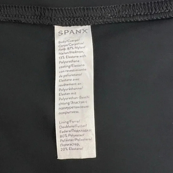 SPANX Faux Leather Camo Leggings Matte/Shine Black High Waisted Pants Size L - Picture 9 of 9